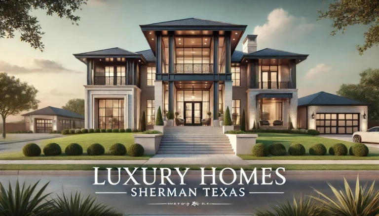 A stunning luxury home in Sherman, Texas, featuring elegant architecture, high-end finishes, and scenic surroundings, representing the finest real estate in the area.
